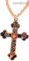 Cloisonn� Fancy Cross on Rope Chain Main Image