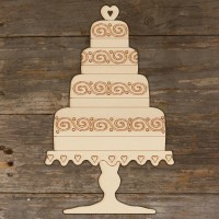 Wedding Cake 4 Tiers with a Heart on Top Main Image