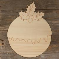 Christmas Pudding Round with Holly Main Image