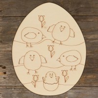 Easter Egg with Chicks and Flowers Main Image