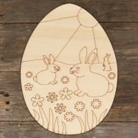 Easter Egg with Rabbit Flower Design Main Image